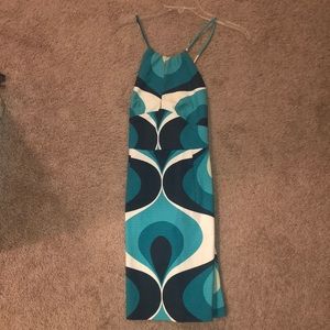 Blue retro print Milly dress